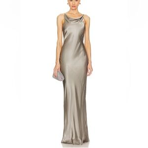 Shona Joy La Lune High Neck Cowl Maxi Dress Sage